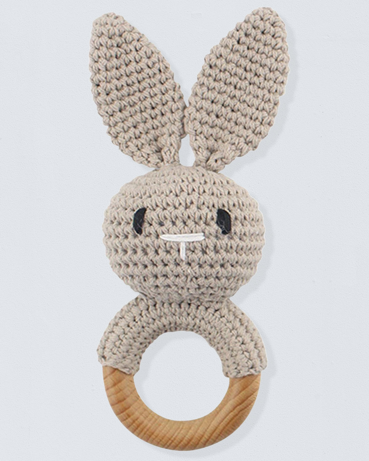 Crocheted Bunny Beige Rattle Toy